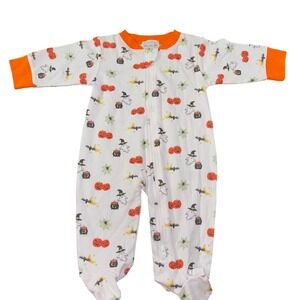 Kissy Kissy Halloween Footed Pajamas 3-6M Pumpkins Ghosts Bats‎ 100% Pima Cotton